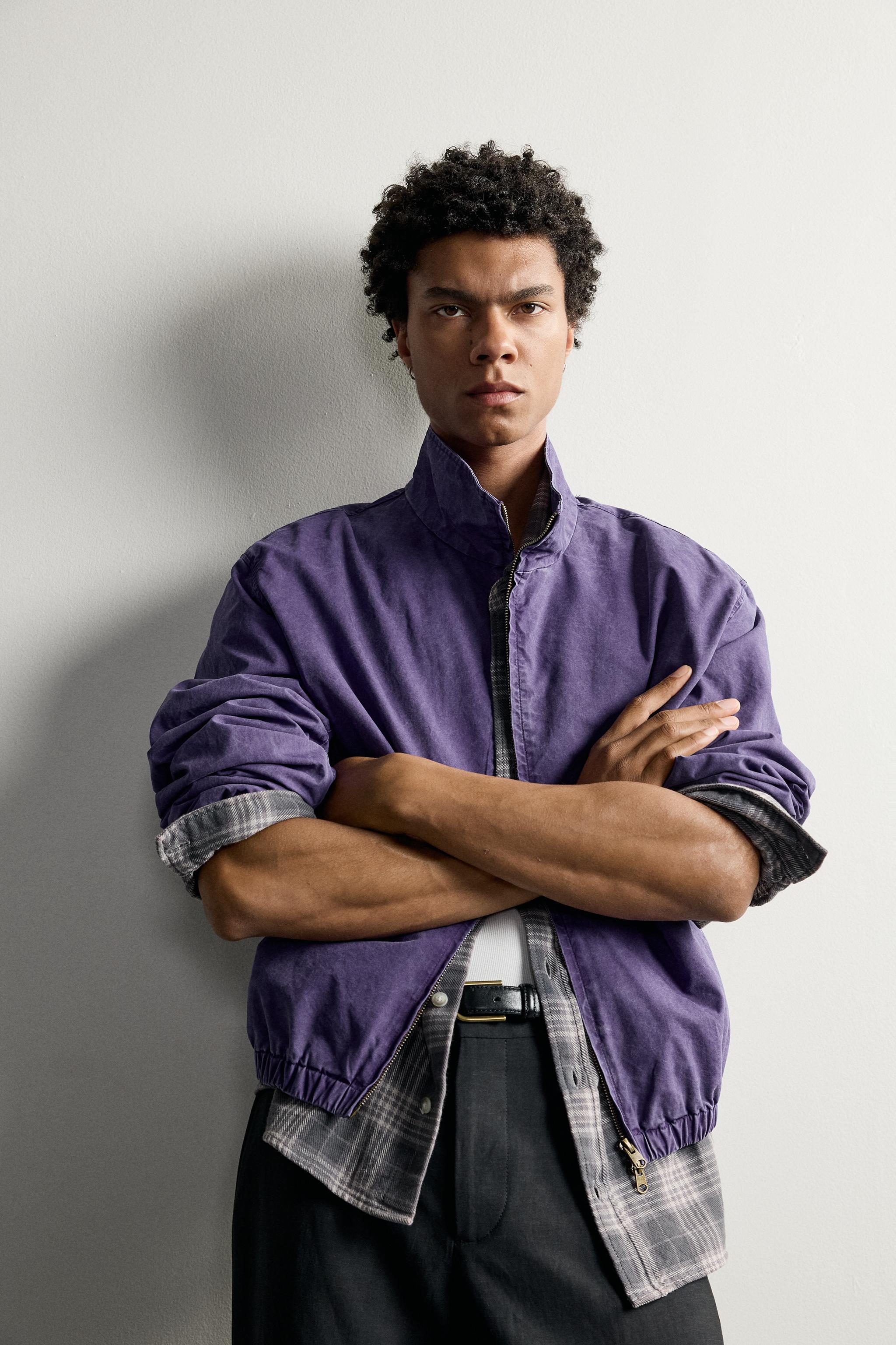 BLOUSON COUPE COURTE EFFET DÉLAVÉ